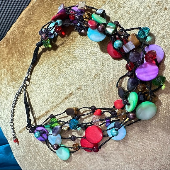 Premier Designs Necklace Artistic Jewelry Shells beads multi strand 9’ 0776 P - Picture 7 of 12